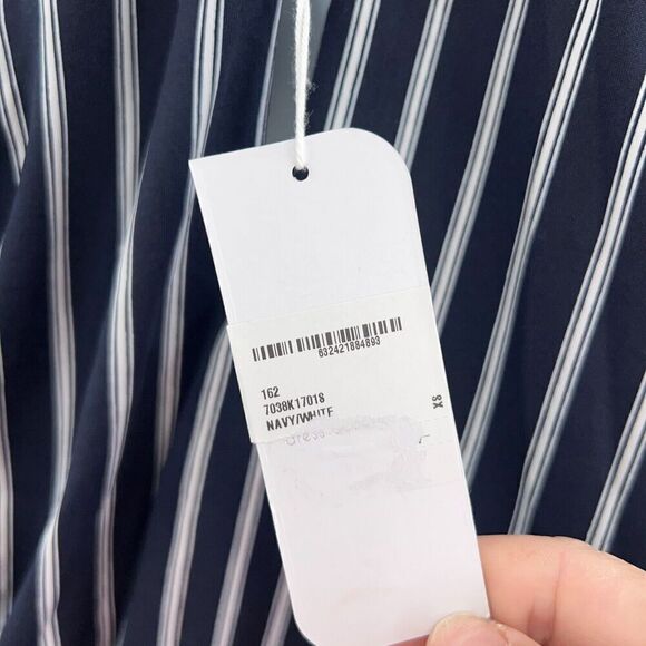 SuperFoxx Striped Navy White Halter Jumpsuit Women's Size XS Stretchy - Picture 3 of 16